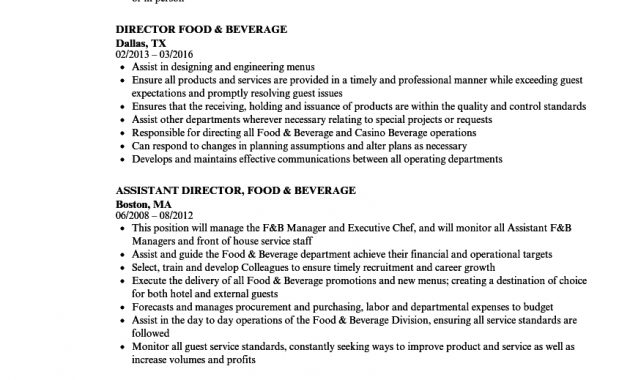 Food And Beverage Director Resumes Akali inside proportions 860 X 1240