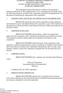 Form Action Unanimous Written Consent Of The Board Of with regard to sizing 960 X 1404