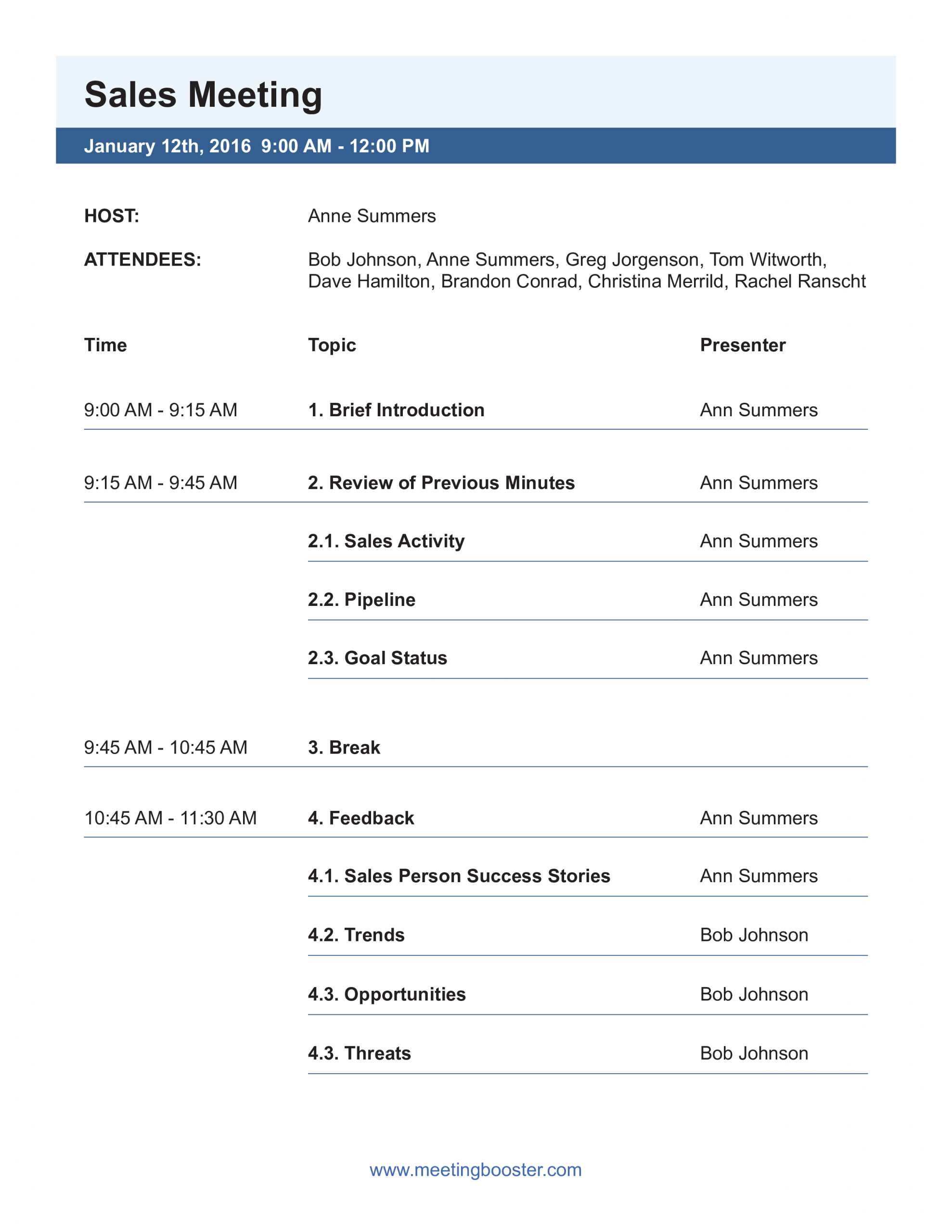 Formal Agenda Template With Blue Theme Templates Download in dimensions 2550 X 3300