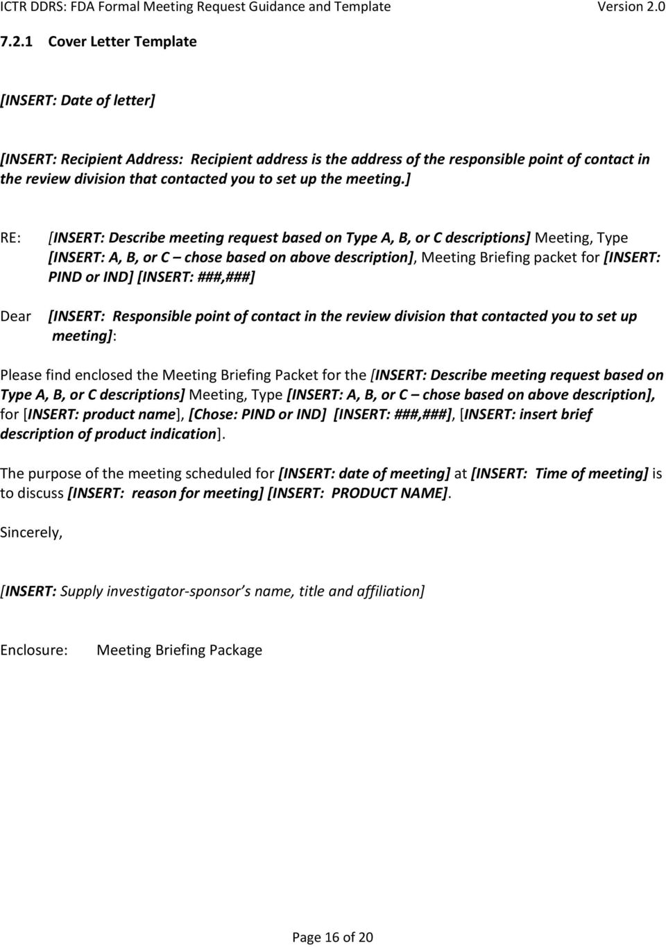 Formal Fda Meeting Request Guidance And Template Pdf Free for proportions 960 X 1364