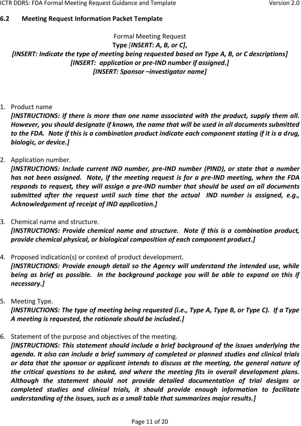 Formal Fda Meeting Request Guidance And Template Pdf Free pertaining to sizing 960 X 1359