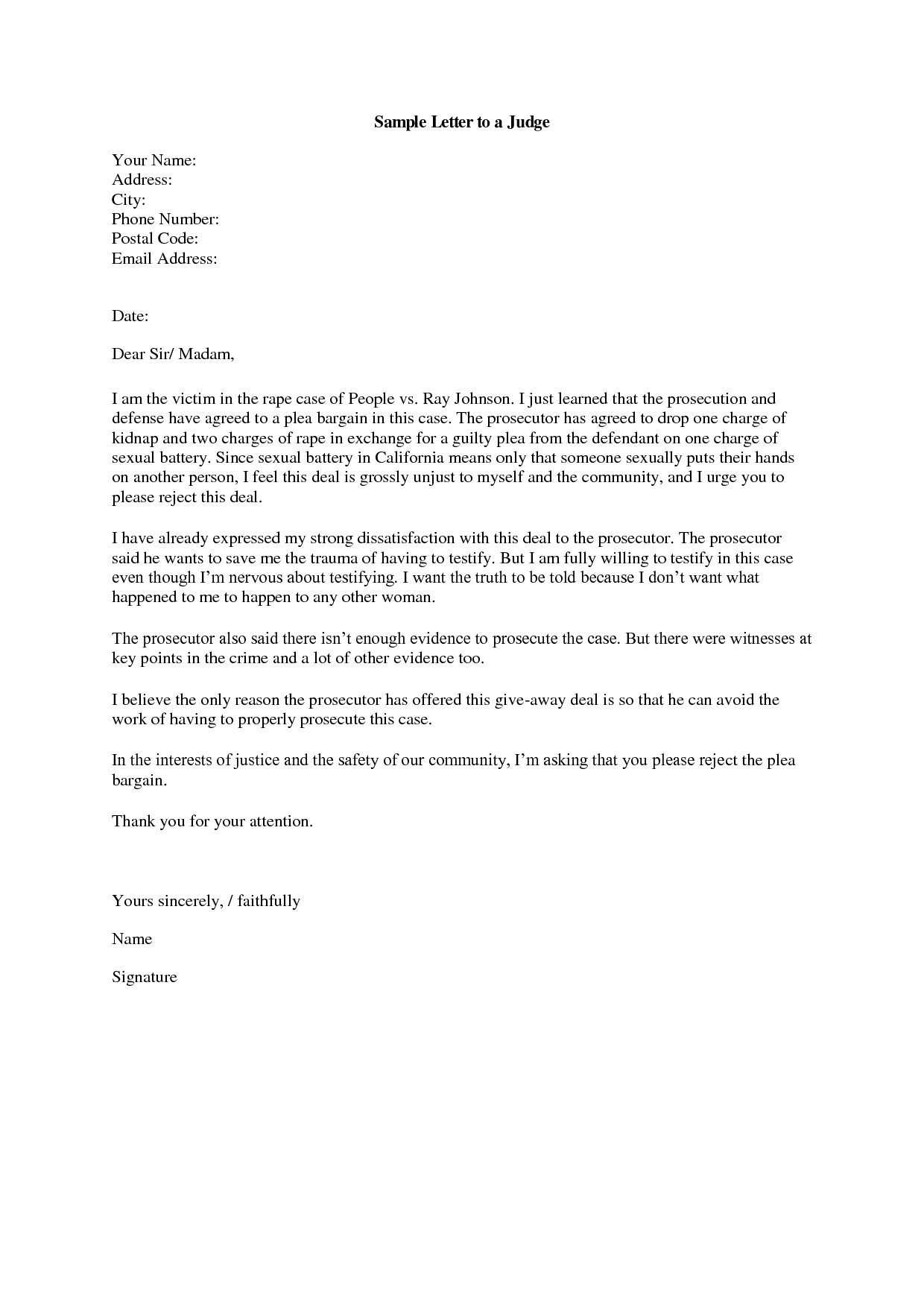 Formal Letter To A Judge Debandje with regard to sizing 1240 X 1754