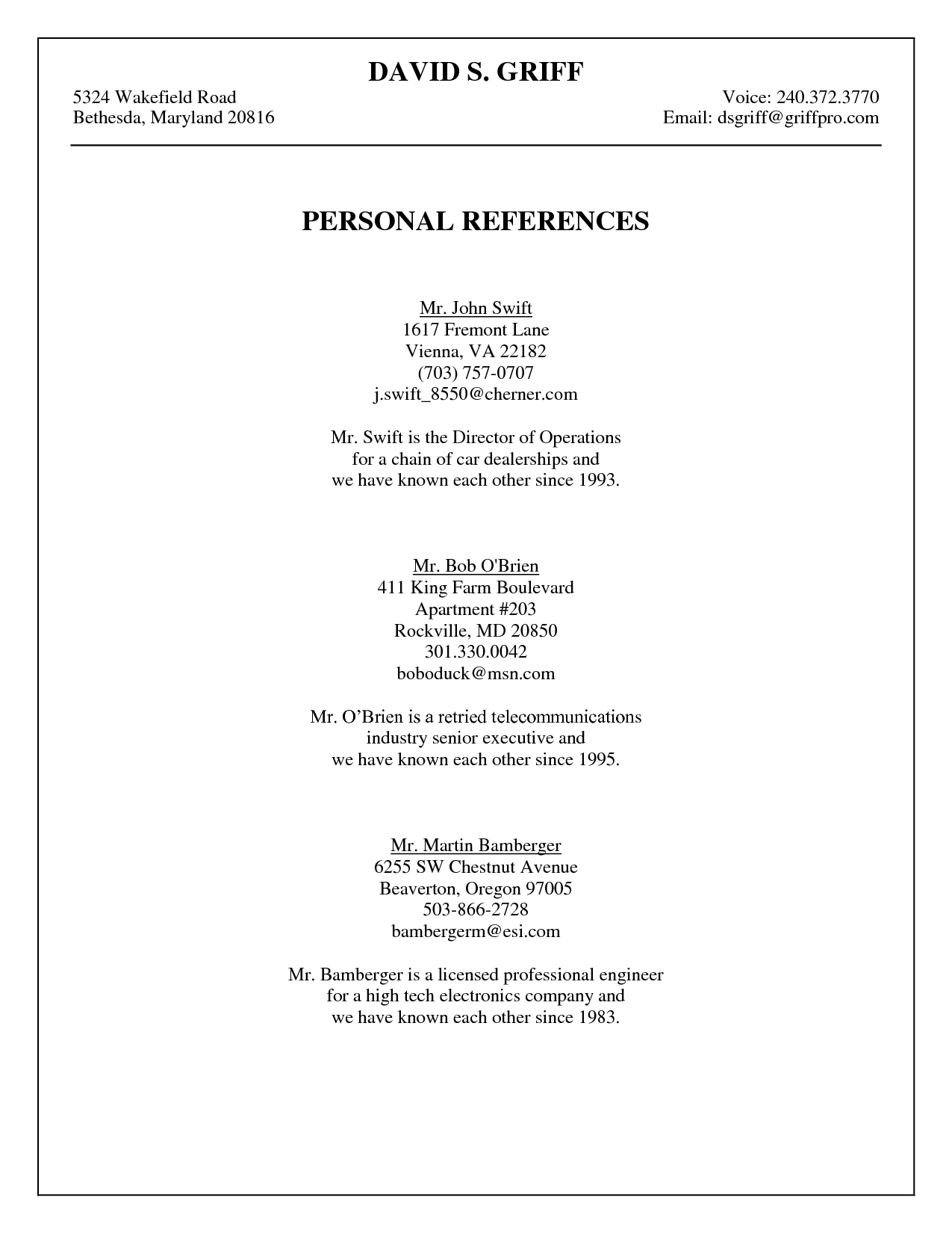 Format For Resume References Invazi pertaining to dimensions 1275 X 1650