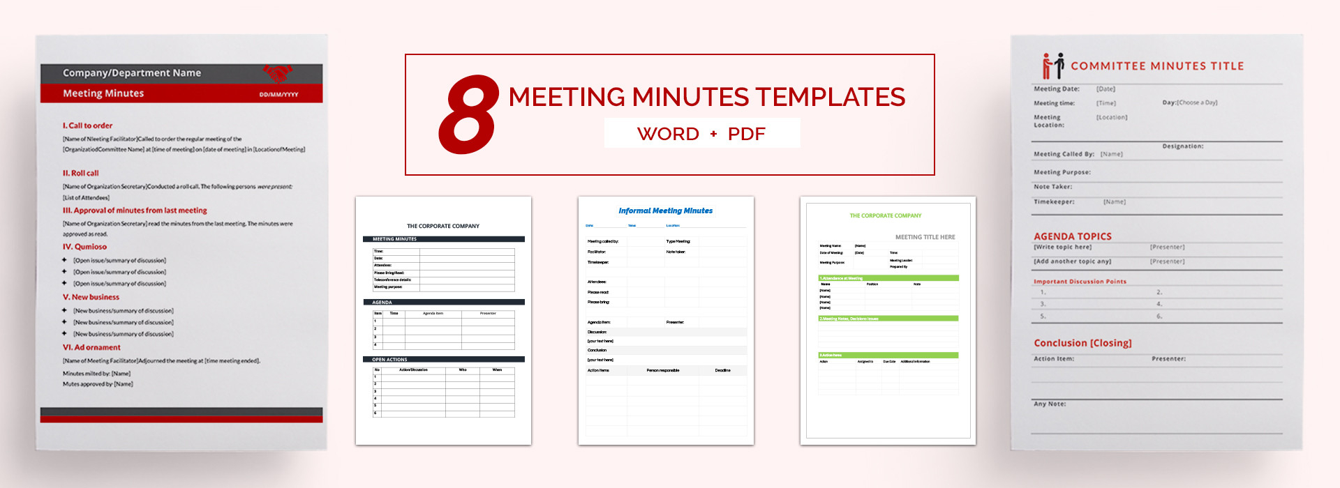 Free 6 Sample Meeting Minutes Corporate Non Profit Board in dimensions 1920 X 700