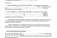 Free California Llc Operating Agreement Templates Pdf inside proportions 2550 X 3301