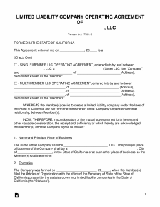 Free California Llc Operating Agreement Templates Pdf inside proportions 2550 X 3301