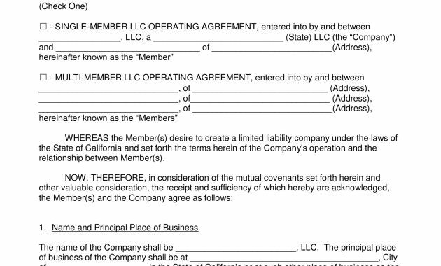 Free California Llc Operating Agreement Templates Pdf inside proportions 2550 X 3301