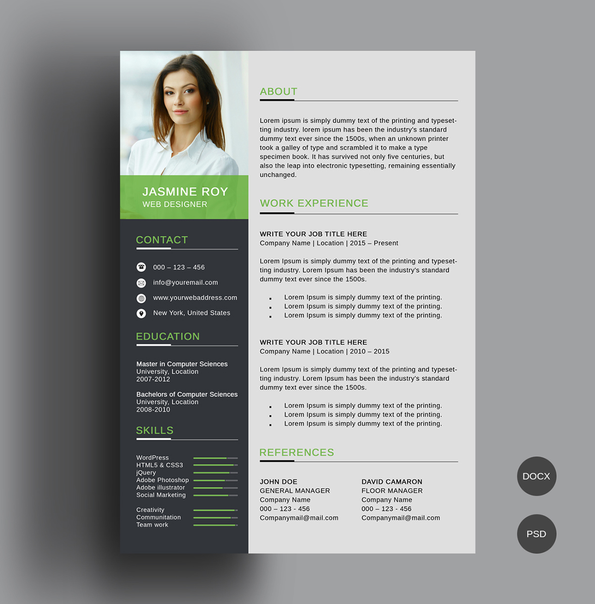 Free Clean Cvresume Template On Behance regarding size 1200 X 1218