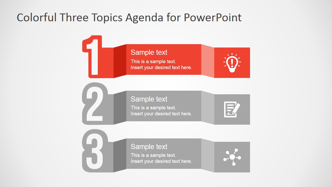 Free Colorful Three Topics Agenda For Powerpoint inside dimensions 1280 X 720