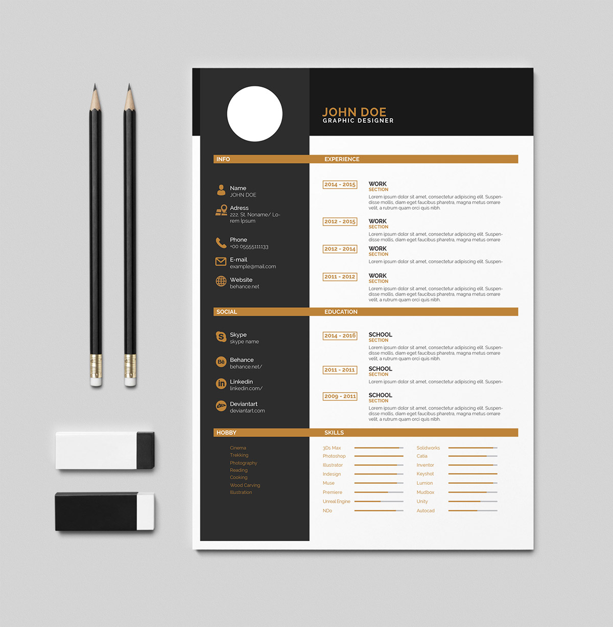 Free Cv Resume Ndesign Pdf Template On Behance intended for sizing 1200 X 1226