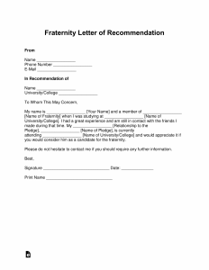Free Fraternity Letter Of Recommendation Template With with regard to size 2550 X 3301