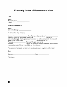 Free Fraternity Letter Of Recommendation Template With within size 2550 X 3301