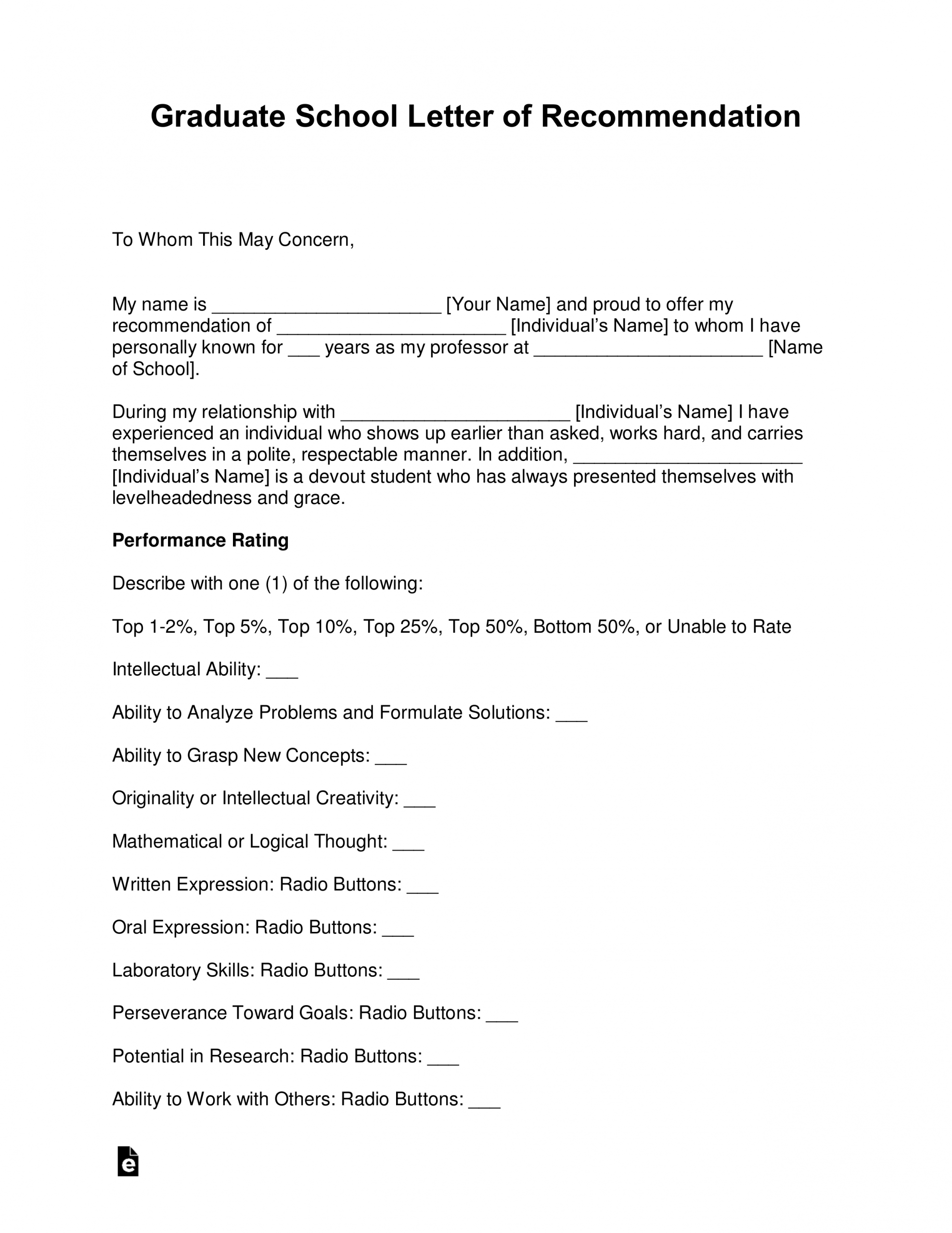 Free Graduate School Letter Of Recommendation Template regarding dimensions 2550 X 3301