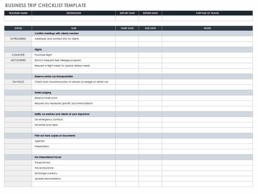 Free Itinerary Templates Smartsheet with regard to measurements 1057 X 793