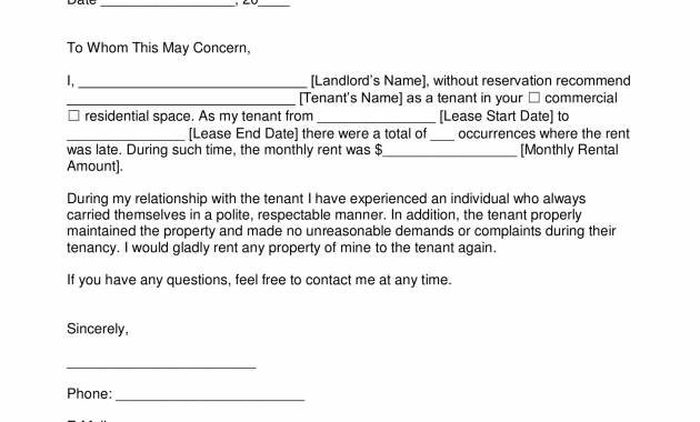 Free Landlord Recommendation Letter For A Tenant With for measurements 2473 X 3497