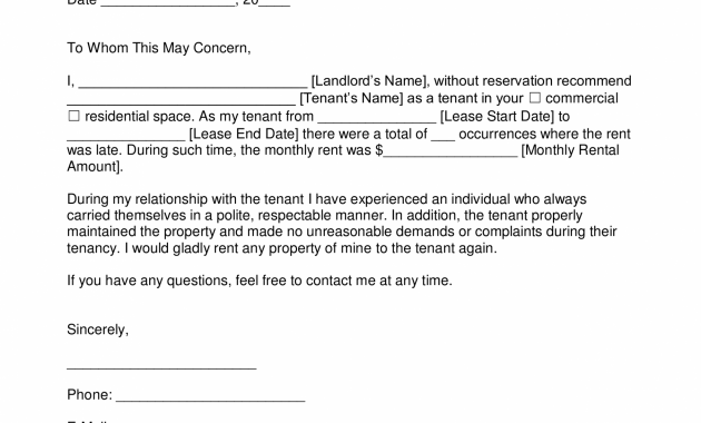 Free Landlord Recommendation Letter For A Tenant With intended for proportions 2473 X 3497