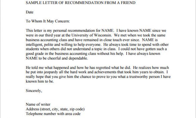 Free Letter Of Recommendation Template For College Akali for sizing 585 X 440