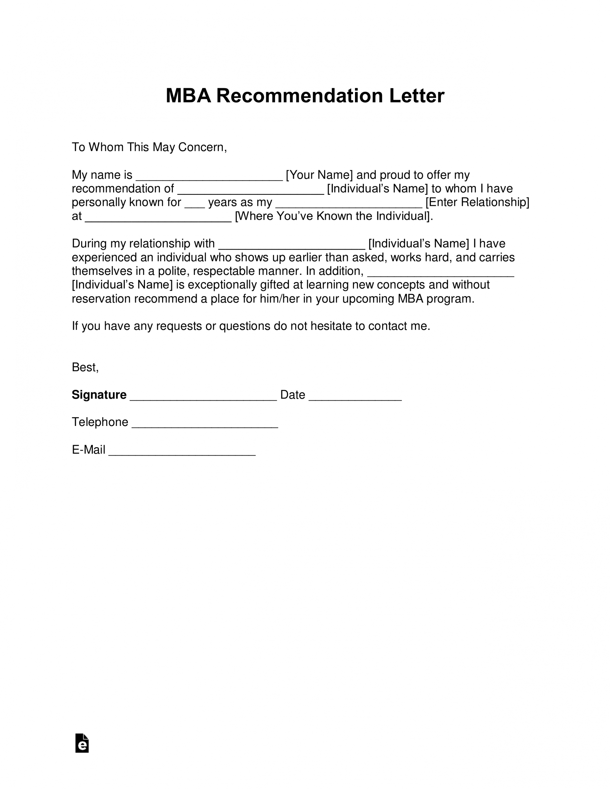 Free Mba Letter Of Recommendation Template With Samples in dimensions 2550 X 3301