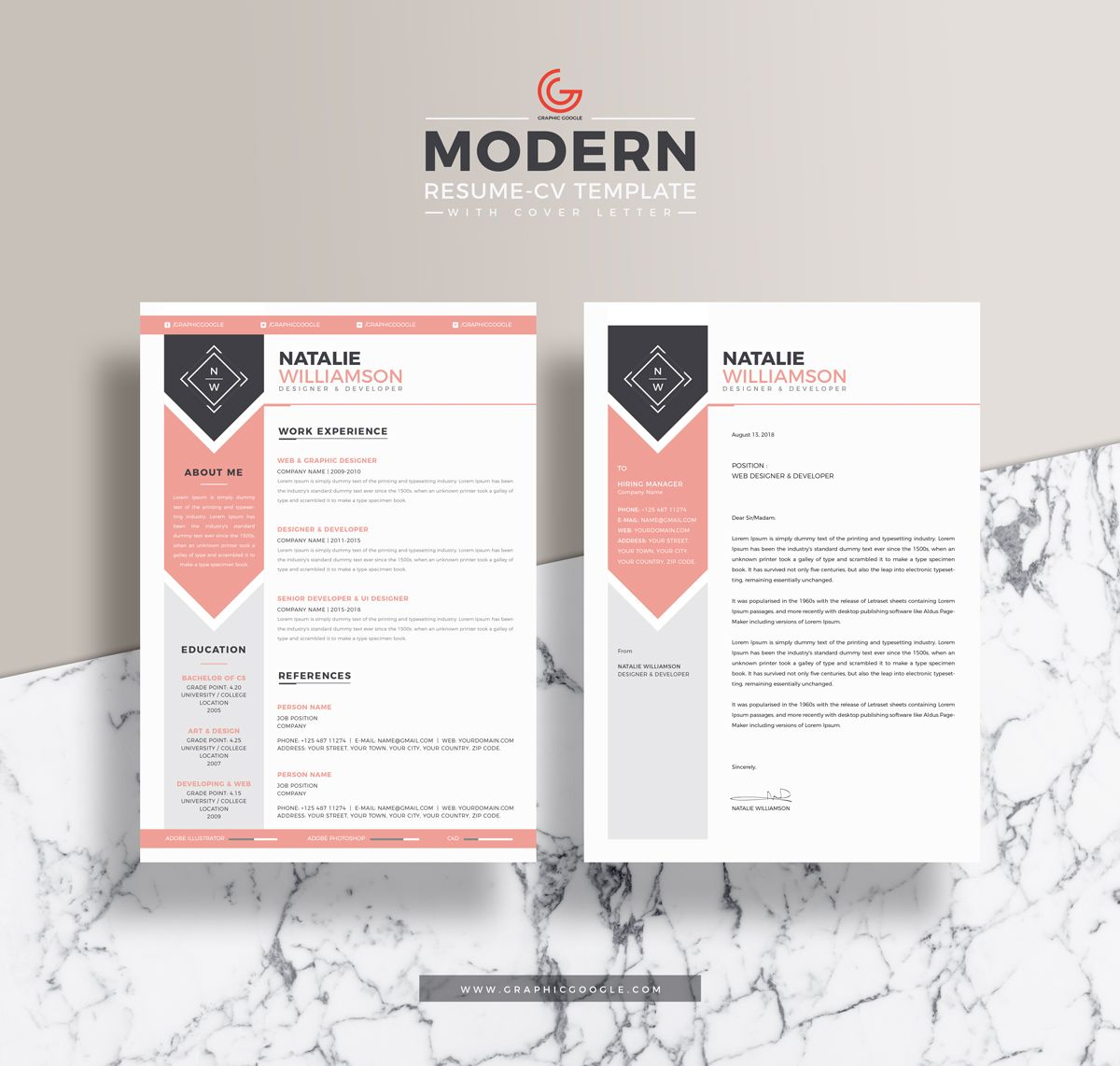 Free Modern Resume Cv Template For Designers And Developers within proportions 1200 X 1142
