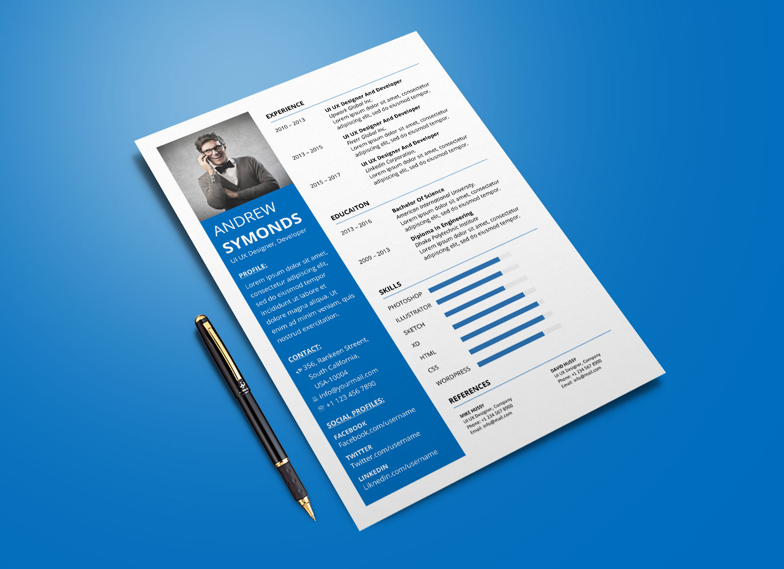 Free Modern Resume Template In Word Docx Format Good Resume with regard to sizing 1600 X 1161