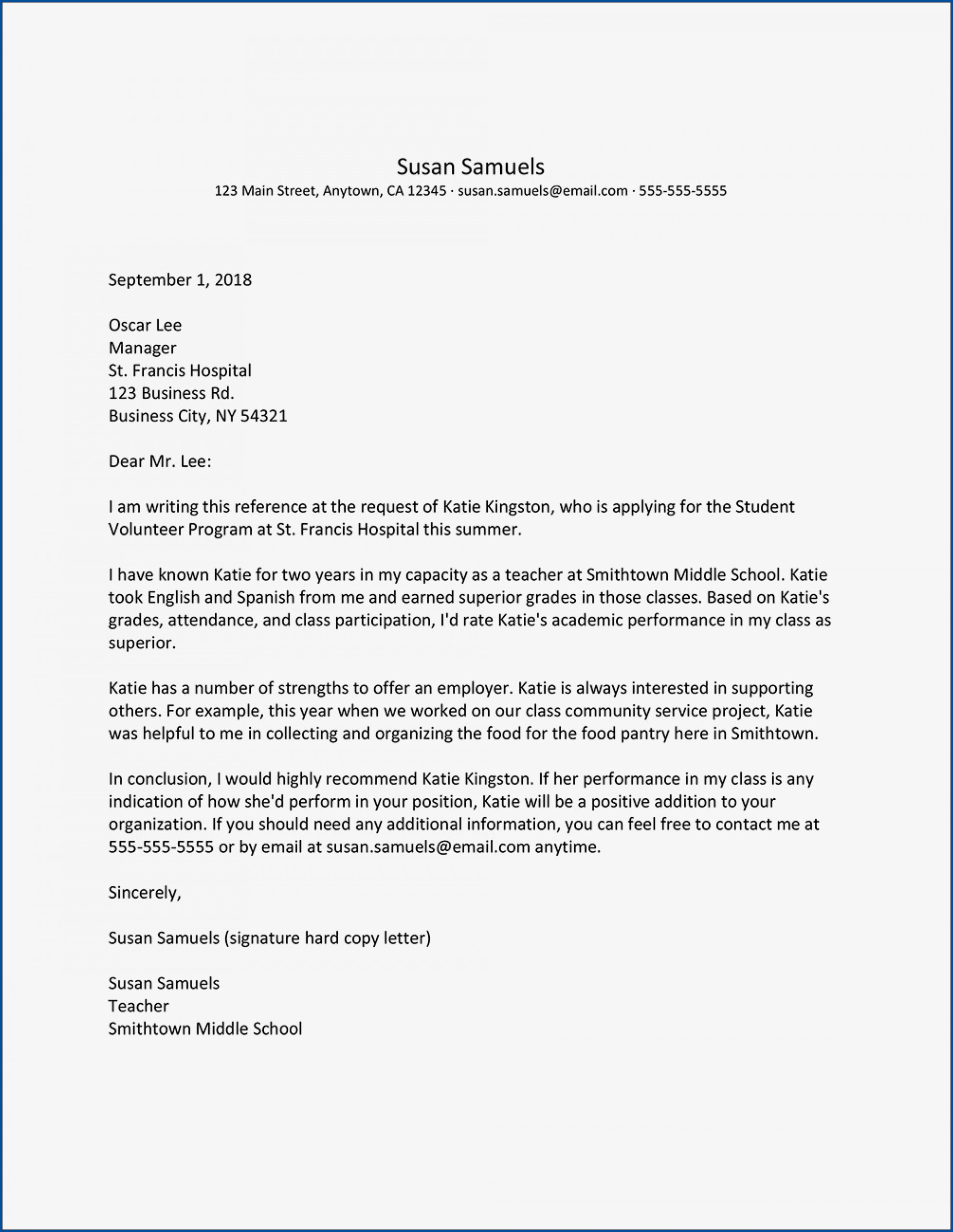 Free Printable Letter Of Recommendation For Student From regarding measurements 1930 X 2494