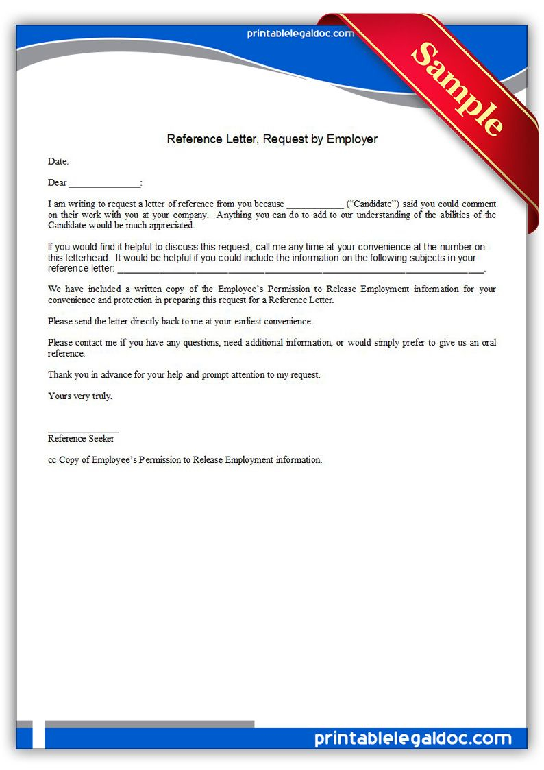 Free Printable Reference Letter Request Employer Form within proportions 794 X 1123