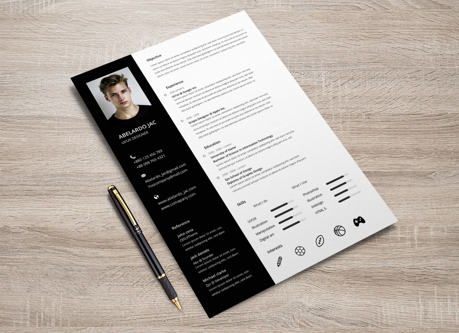 Free Psd Resume Cover Letter Template Design For Web throughout proportions 1600 X 1161