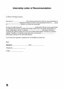 Free Recommendation Letter For Internship With Samples inside measurements 2473 X 3497