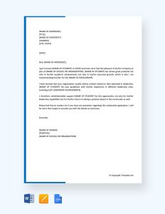 Free Recommendation Letter For Student Scholarship Student for measurements 880 X 1140