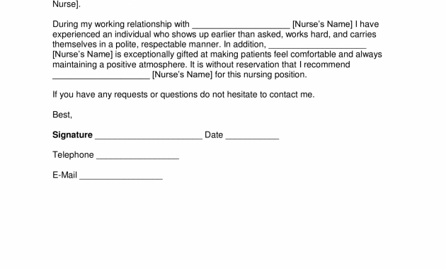 Free Registered Nurse Rn Letter Of Recommendation Template for proportions 2550 X 3301