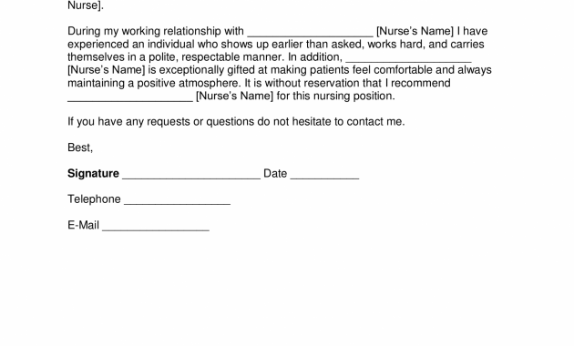 Free Registered Nurse Rn Letter Of Recommendation Template with regard to dimensions 2550 X 3301
