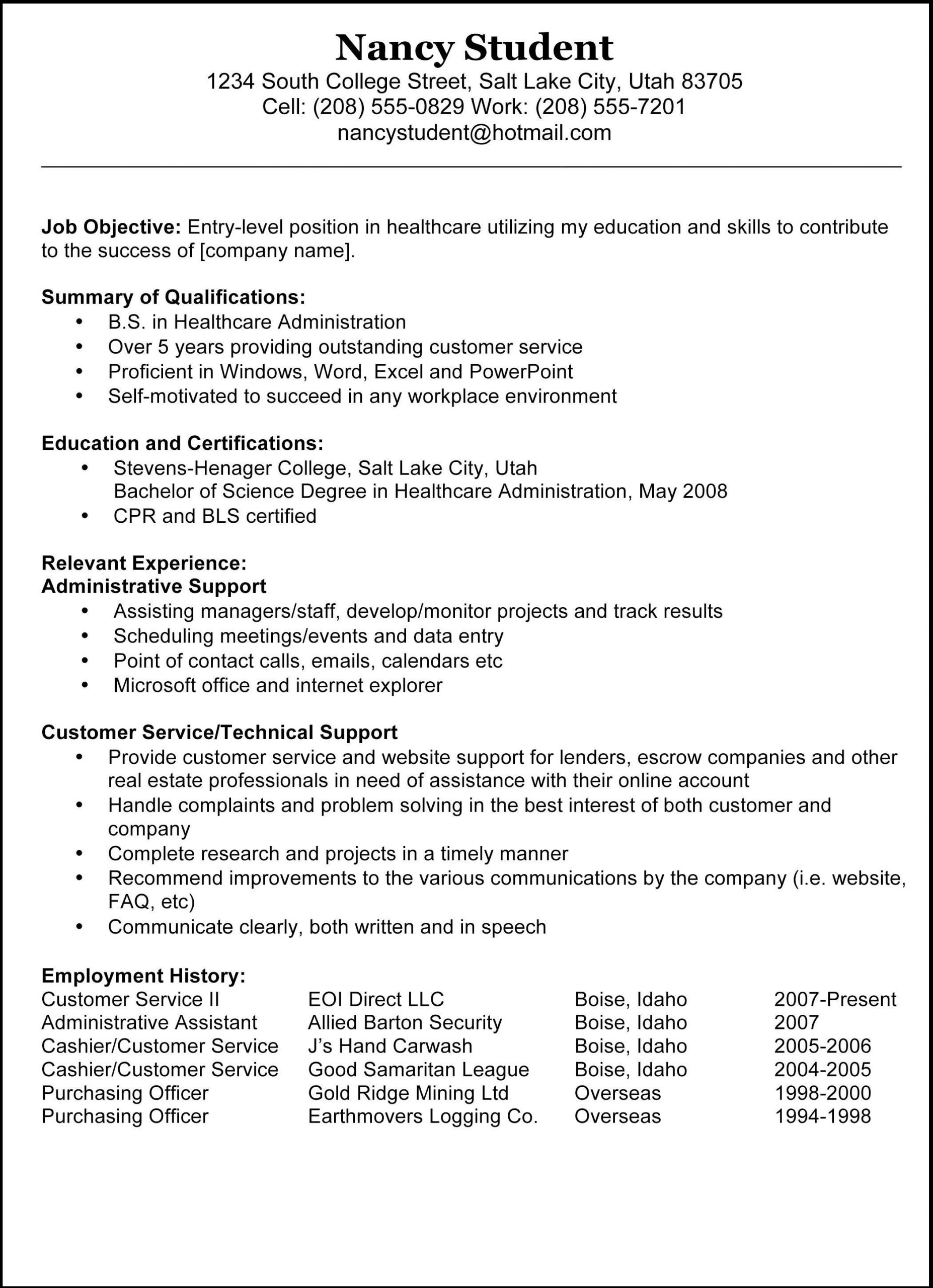 resume summary examples copy and paste