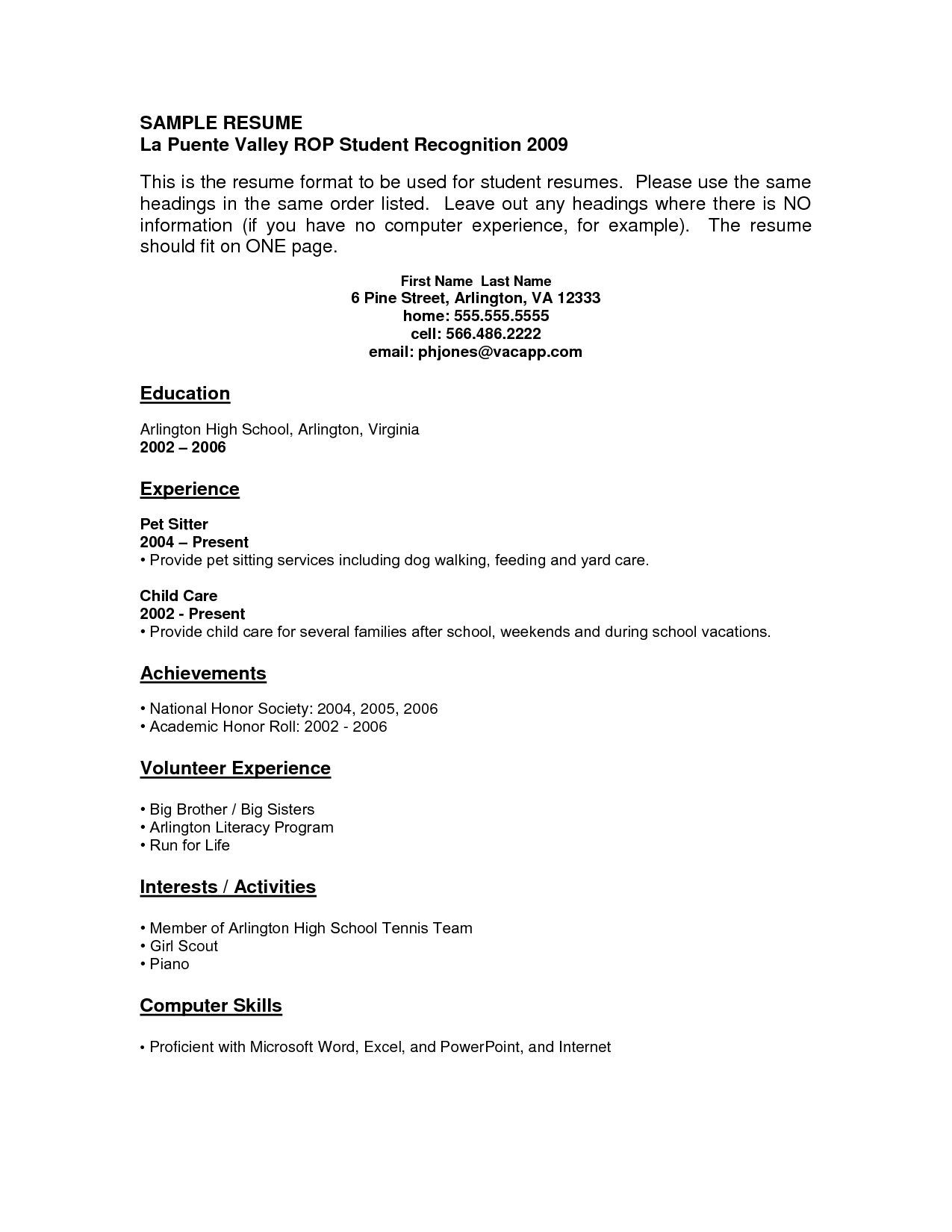 Free Resume Templates No Experience Resume No Experience regarding measurements 1275 X 1650