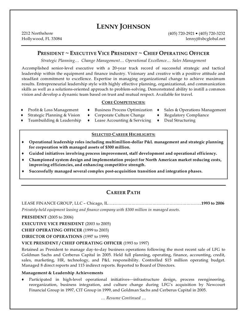 Free Resume Templates Senior Management Executive Resume for dimensions 800 X 1035