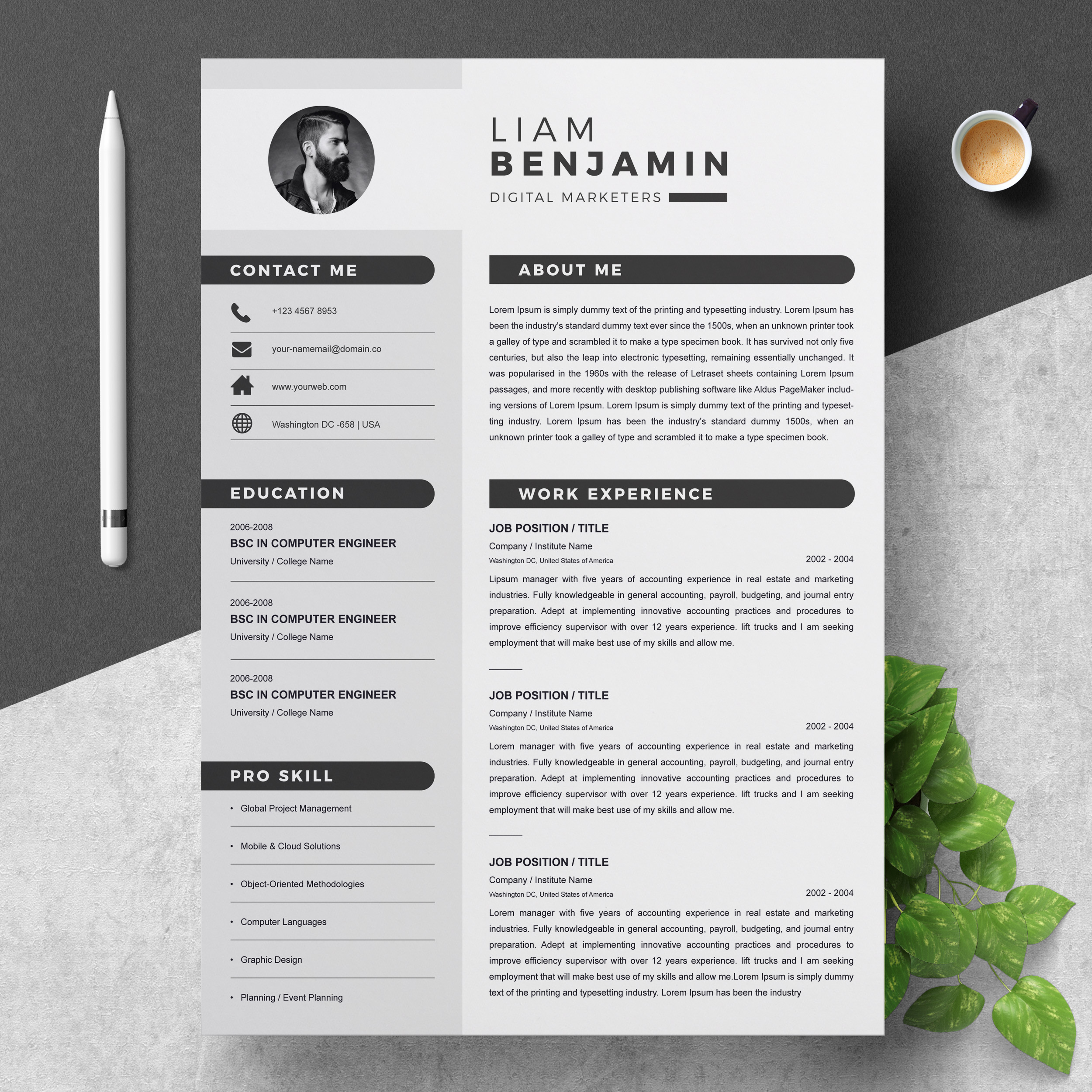 Free Resume Templates With Multiple File Formats throughout proportions 2500 X 2500