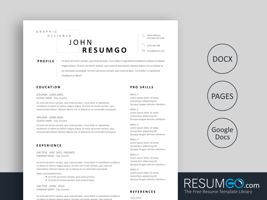 Free Simple And Professional Resume Templates Resumgo with regard to measurements 1024 X 768