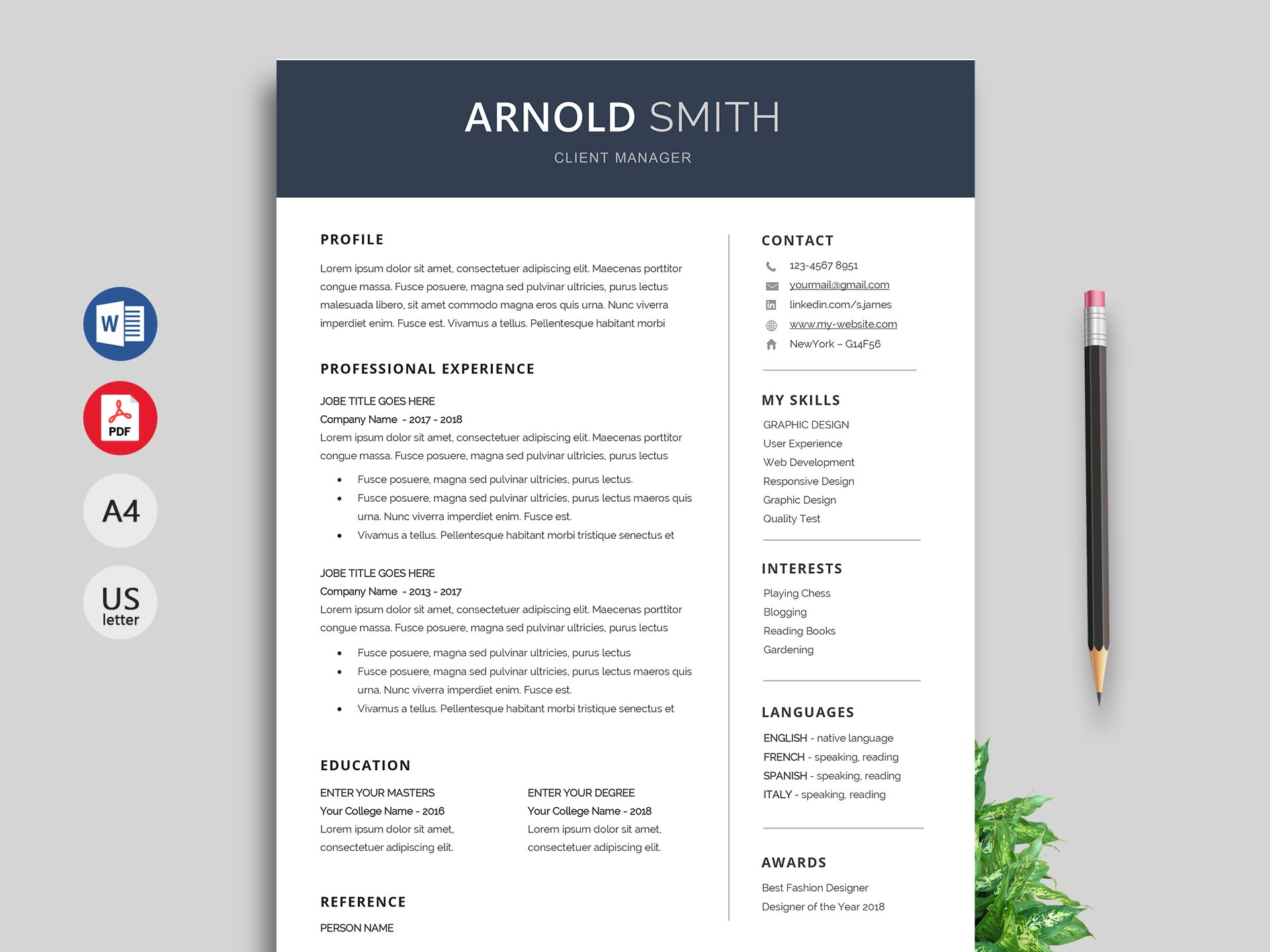 Free Simple Resume Cv Templates Word Format 2020 Resumekraft regarding dimensions 1920 X 1440