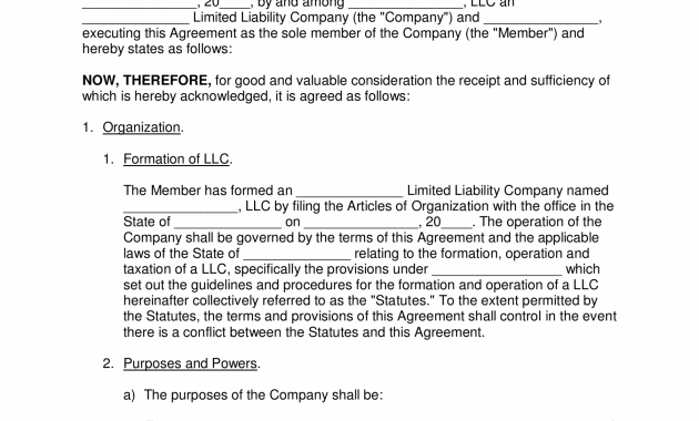 Free Single Member Llc Operating Agreement Template Pdf throughout proportions 2550 X 3301