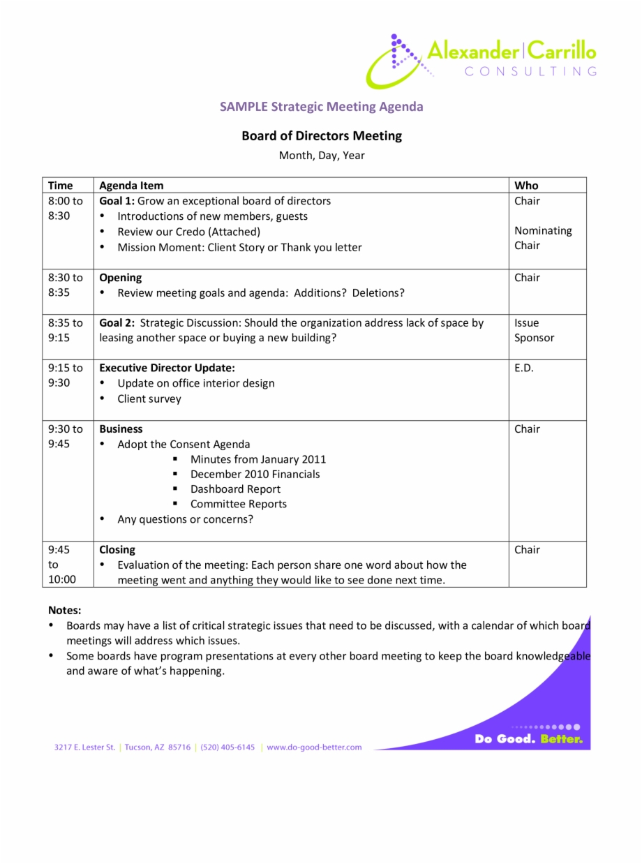 Free Strategic Board Meeting Agenda Templates At Strategic for size 920 X 1238