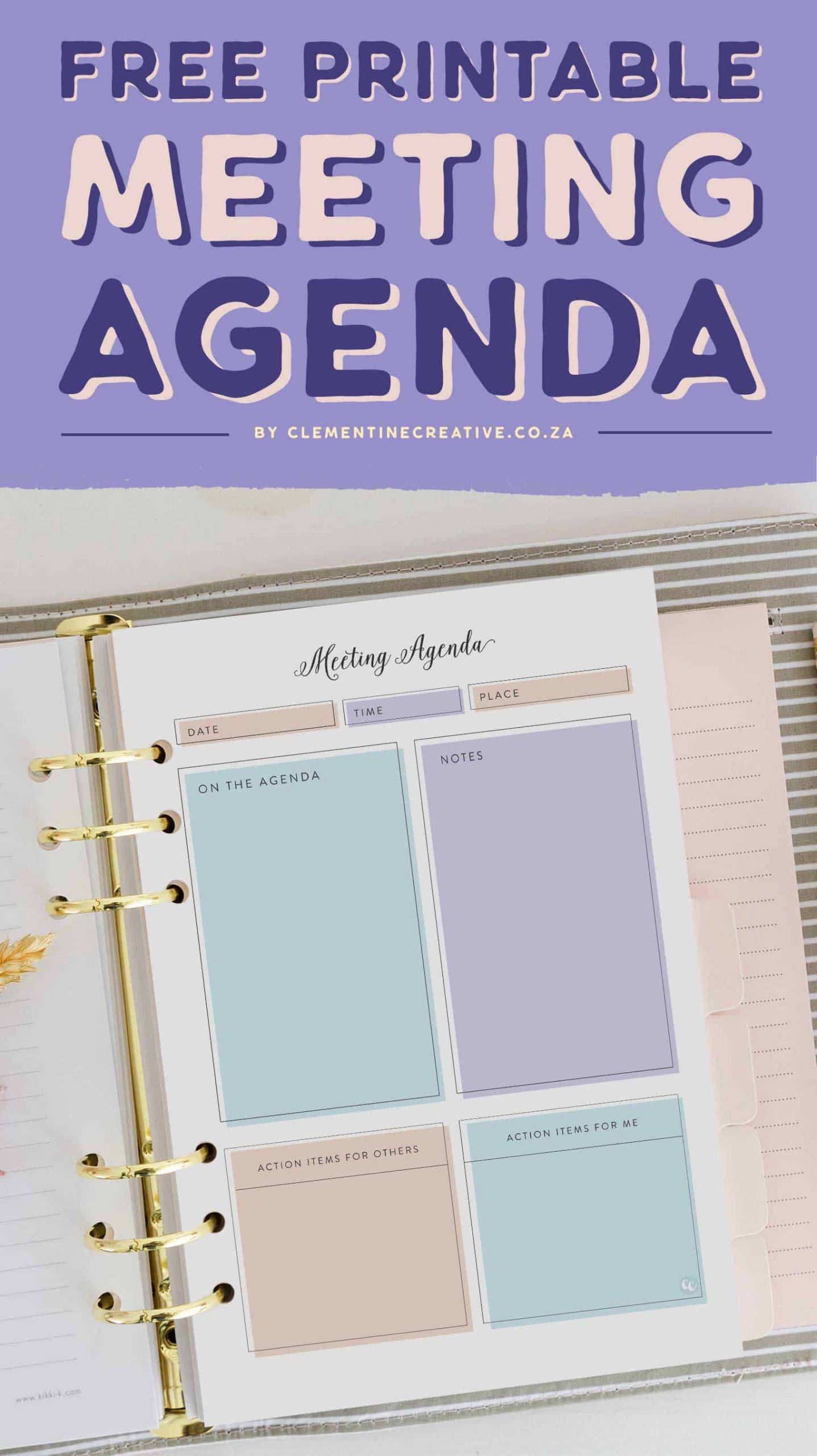 Free Stylish Feminine Printable Meeting Agenda Template inside sizing 1520 X 2708