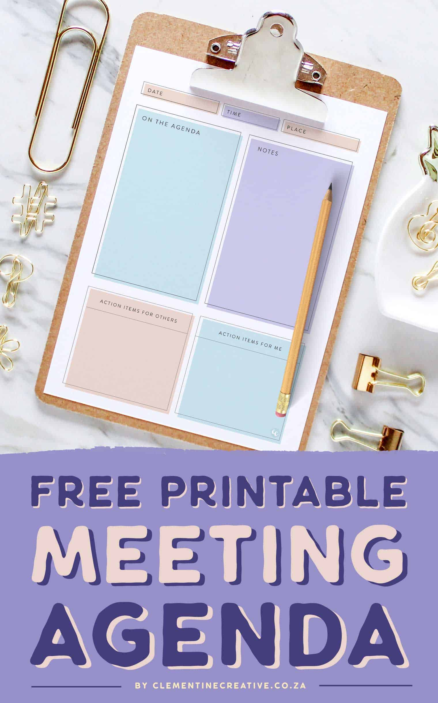 Free Stylish Feminine Printable Meeting Agenda Template intended for size 1520 X 2440