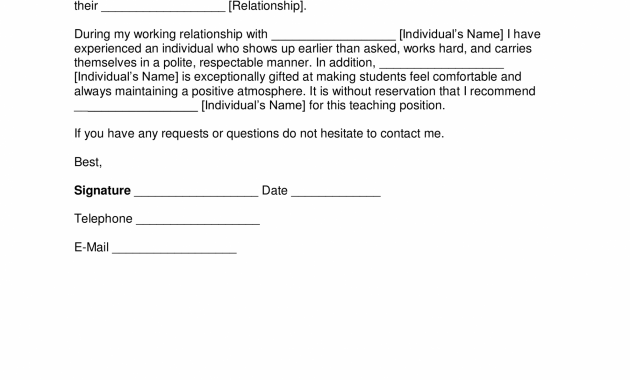 Free Teacher Recommendation Letter Template With Samples regarding size 2550 X 3301