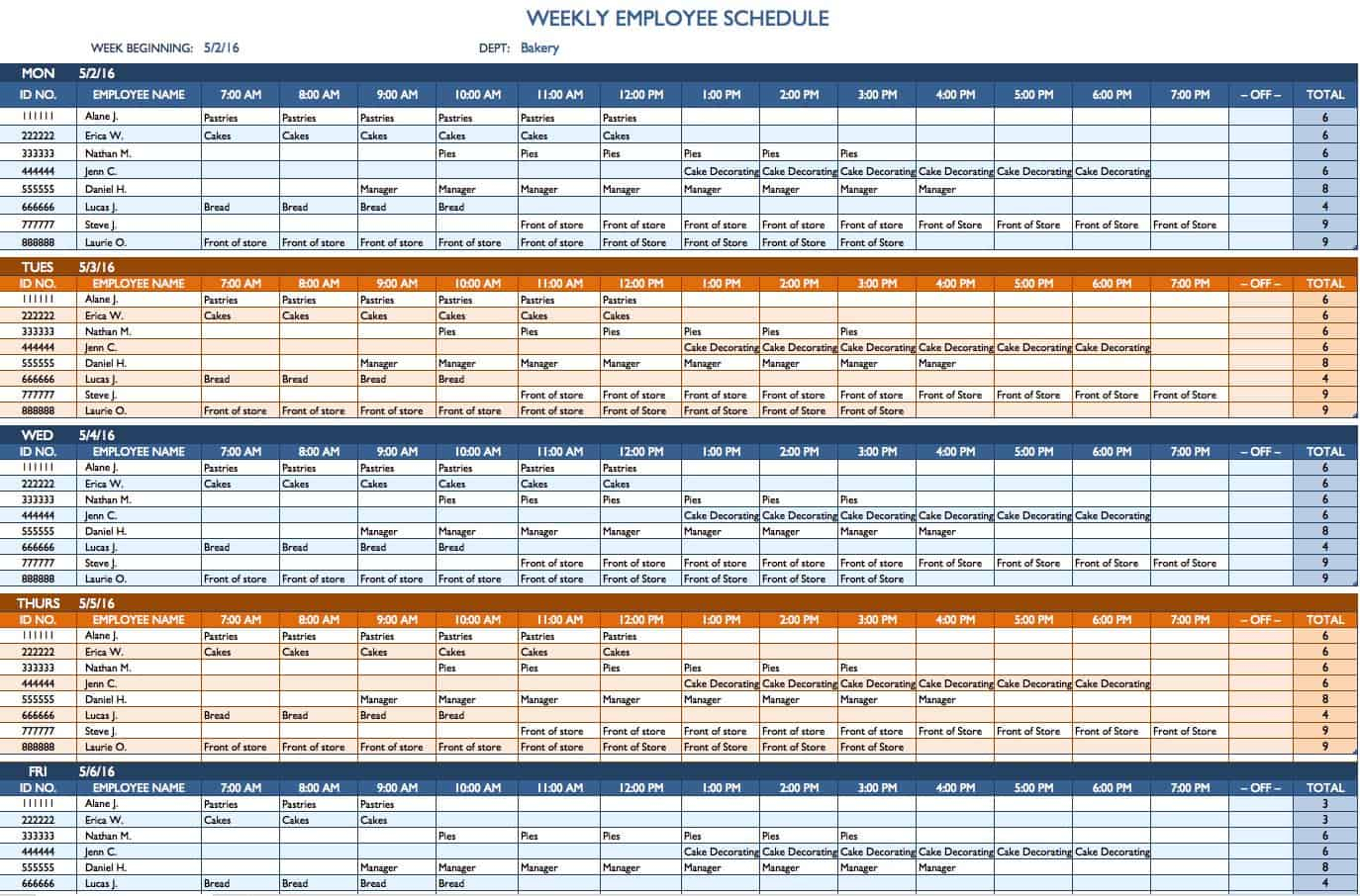 Free Weekly Schedule Templates For Excel Smartsheet with regard to sizing 1374 X 906