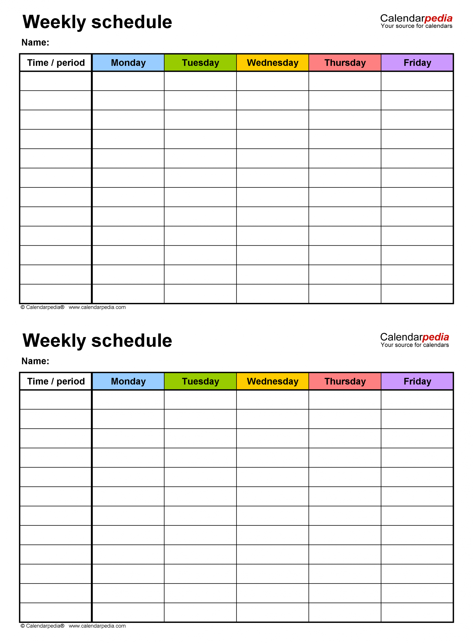 Free Weekly Schedule Templates For Word 18 Templates for measurements 2493 X 3388