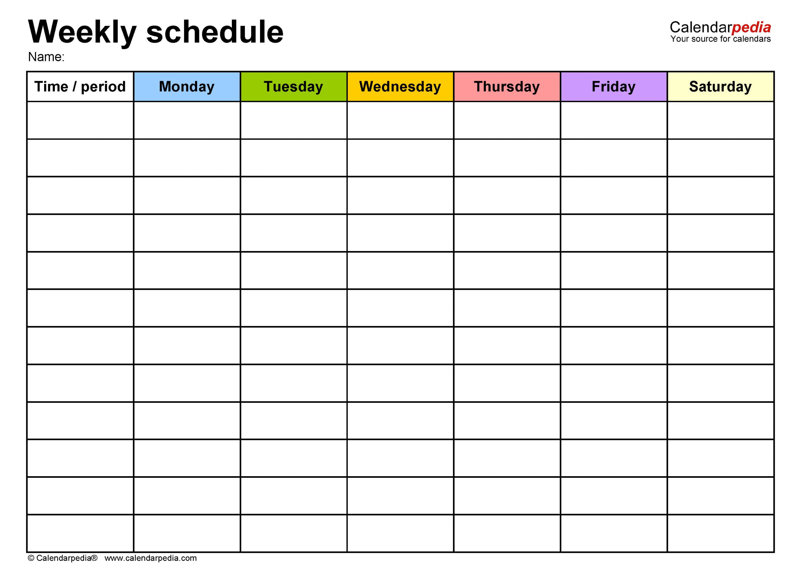 Free Weekly Schedule Templates For Word 18 Templates for measurements 3068 X 2228