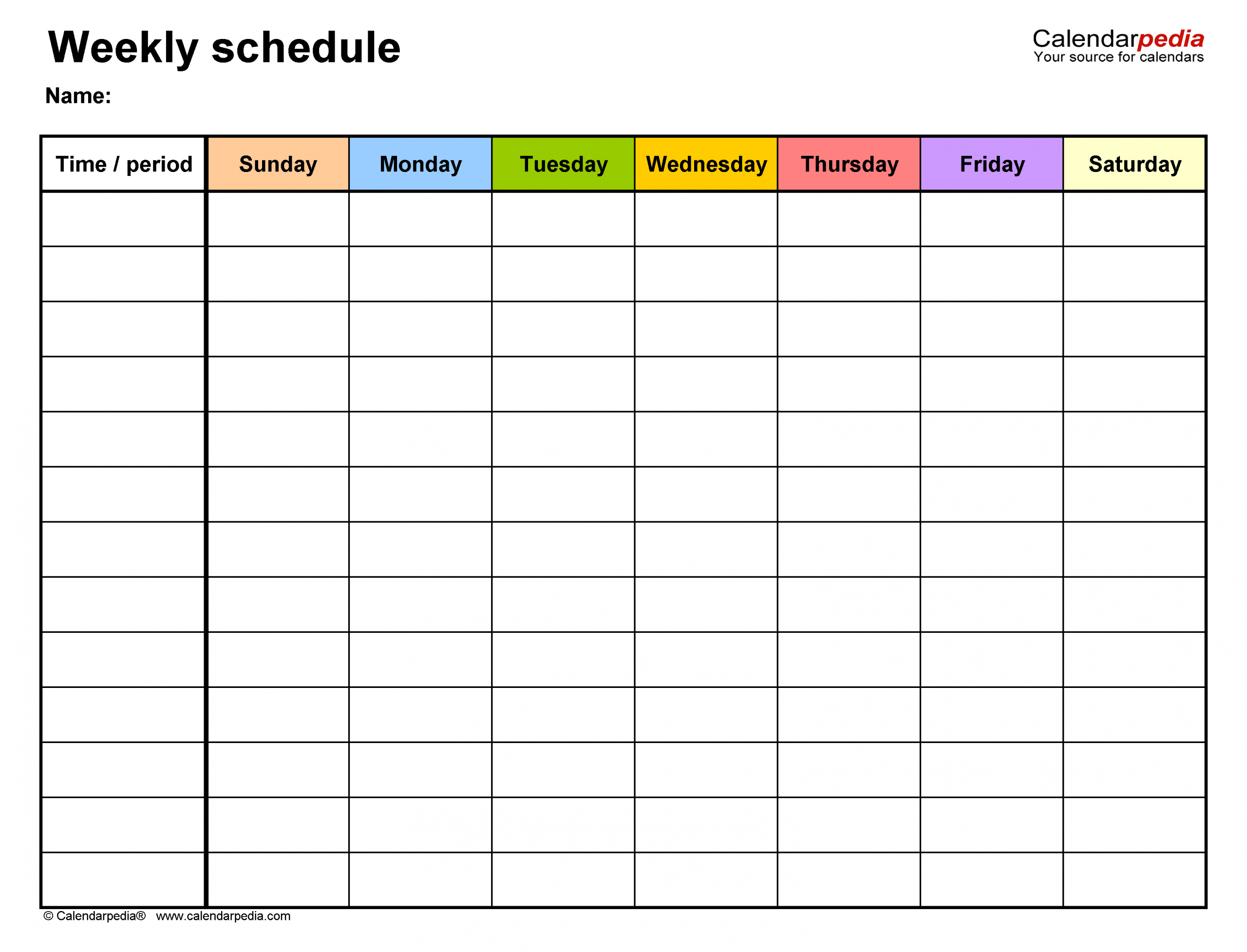 Free Weekly Schedule Templates For Word 18 Templates throughout size 3169 X 2419