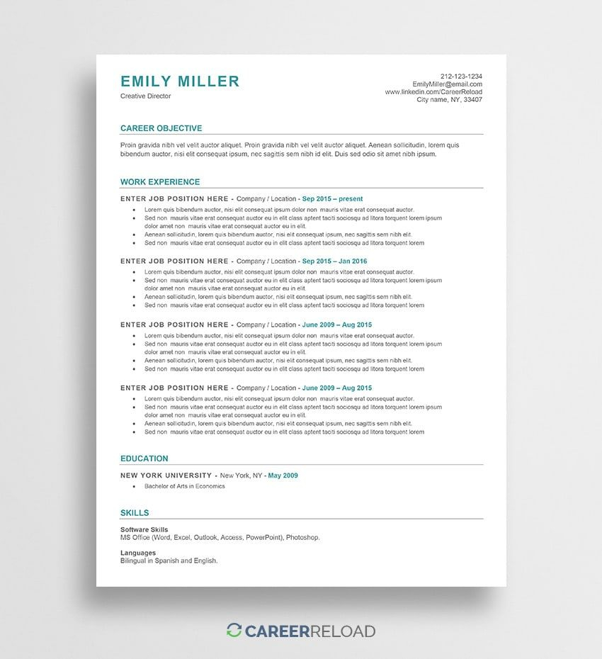 Free Word Resume Templates Free Microsoft Word Cv for dimensions 850 X 930