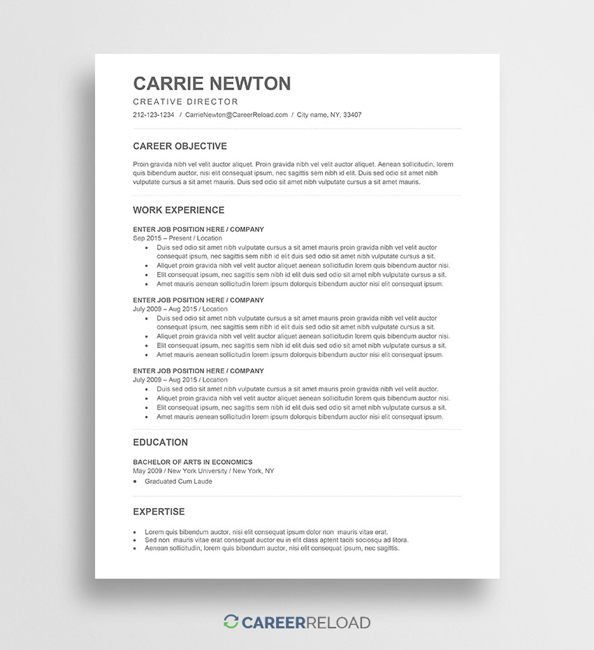 Free Word Resume Templates Free Microsoft Word Cv Templates intended for measurements 850 X 930