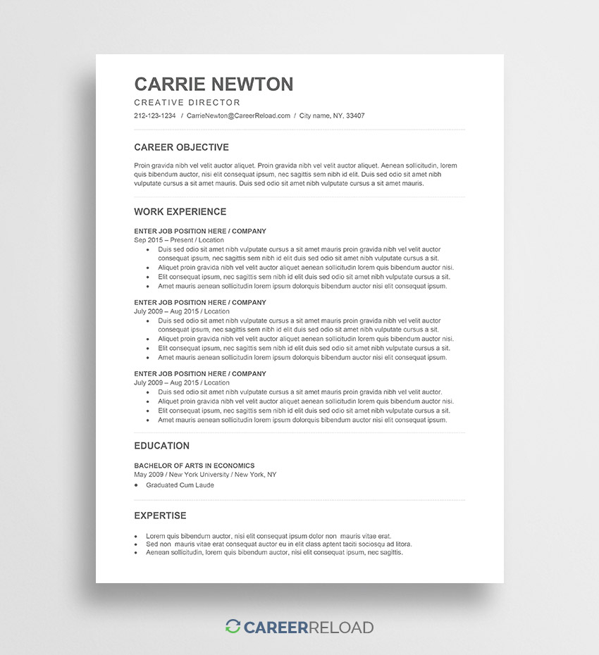 Free Word Resume Templates Free Microsoft Word Cv Templates with regard to proportions 850 X 930