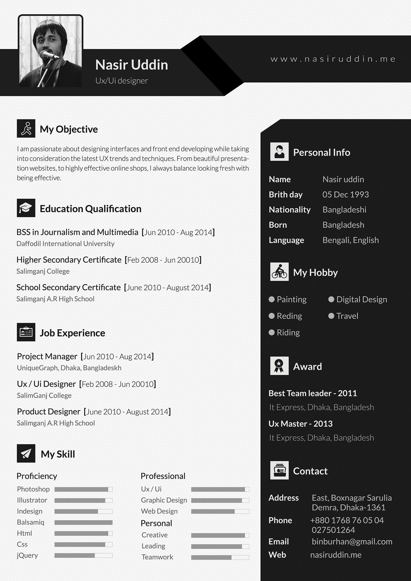 Freebie Multi Page Resume On Behance Curriculum Vitae with regard to proportions 1400 X 1980